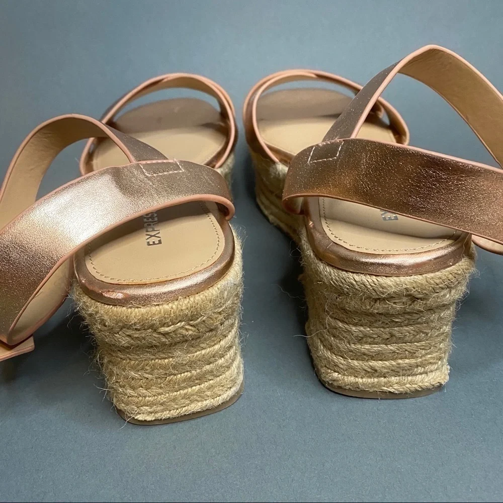 Express Rose Gold Platform Espadrilles Size 10​​​​​​​​​​​​​​​​​​​​​​
